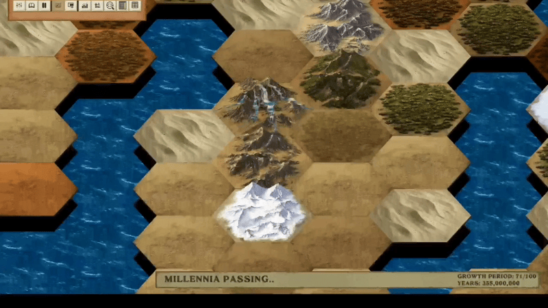 Plant life spreading tile by tile across the map
